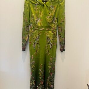 SALONI Vibrant Green Long Sleeve Dress